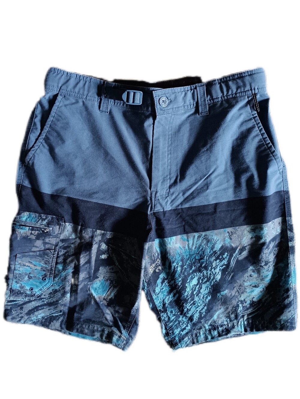 🖤 Realtree Fishing Shorts Hybrid Swim Outdoor Camo Blue Medium 32 34 Board